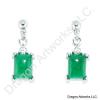 Square Deep Green Jade Earrings